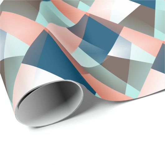 モダン抽象芸術お尻幾何学的モザイクアートパターン ラッピングペーパー (ロールコーナー)