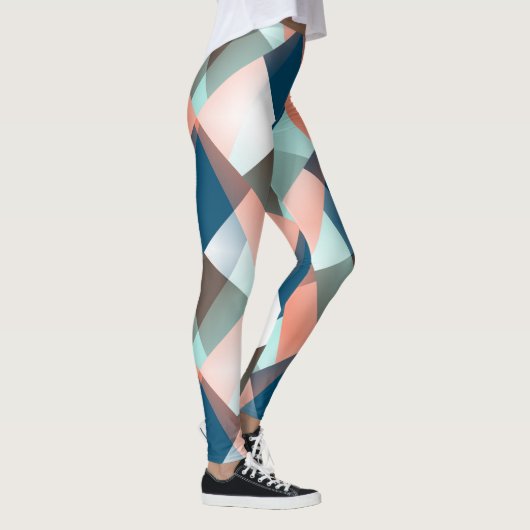 モダン抽象芸術お尻幾何学的モザイクアートパターン レギンス (右)