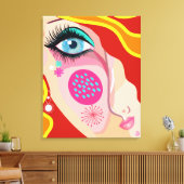 モダン抽象芸術お洒落顔ファインアート キャンバスプリント (インサイチュ (リビング))