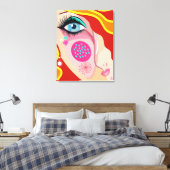 モダン抽象芸術お洒落顔ファインアート キャンバスプリント (インサイチュ (寝室))