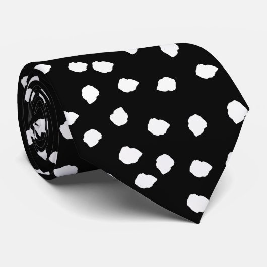 モダン抽象芸術かわいい水玉模様白黒 ネクタイ (ロール)