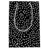 モダン抽象芸術かわいい水玉模様白黒 ミディアムペーパーバッグ (正面)