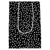 モダン抽象芸術かわいい水玉模様白黒 ミディアムペーパーバッグ (裏面)