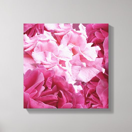 モダン抽象芸術かわいらしピンローズのデジタル素晴らし芸術 キャンバスプリント (正面)