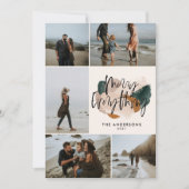 モダン抽象芸術さび5フォトクリスマスホリデーアン 招待状 (正面)