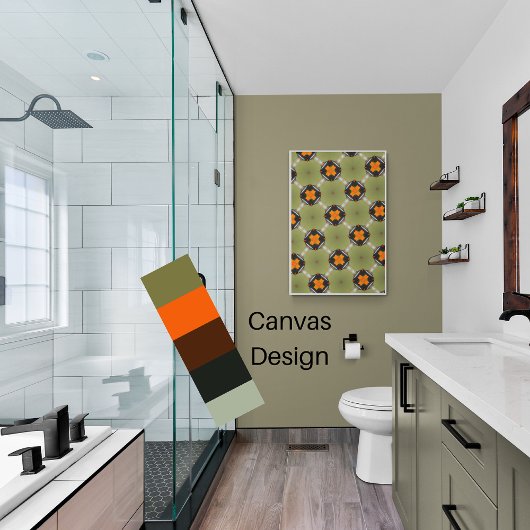 モダン抽象芸術のセージ緑色 キャンバスプリント