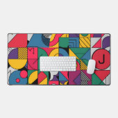 モダン抽象芸術の幾何形状 デスクマット (キーボード&マウス)