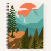 モダン抽象芸術の森、山、日の出 ノートブック (正面)