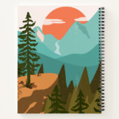 モダン抽象芸術の森、山、日の出 ノートブック (裏面)