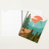 モダン抽象芸術の森、山、日の出 プランナー手帳 (ディスプレー)
