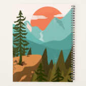 モダン抽象芸術の森、山、日の出 プランナー手帳 (裏面)