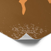 モダン抽象芸術の森、山、日の出 ポスター (角)