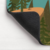 モダン抽象芸術の森、山、日の出 マウスパッド (コーナー)