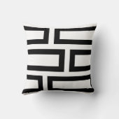 モダン抽象芸術の白黒の幾何形状 クッション (裏面)