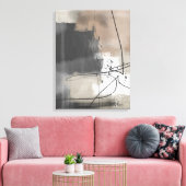 モダン抽象芸術の絵画ブラウンブラックミニマリスト キャンバスプリント (インサイチュ (リビング))