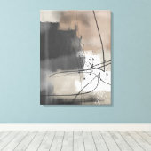 モダン抽象芸術の絵画ブラウンブラックミニマリスト キャンバスプリント (インサイチュ (ウッドフロア))