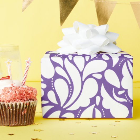 モダン抽象芸術の葉模様 ラッピングペーパー (誕生日パーティー)