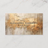 モダン抽象芸術アイボリー金ゴールドグリッタープロフェッショナル 名刺 (正面)