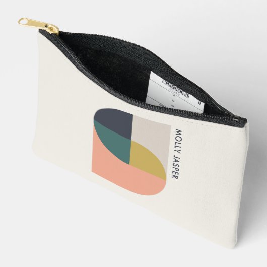 モダン抽象芸術アエレガントート幾何学ミニマル アクセサリーポーチ (見開き)