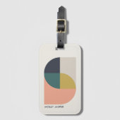 モダン抽象芸術アエレガントート幾何学ミニマル ラゲッジタグ (正面縦)