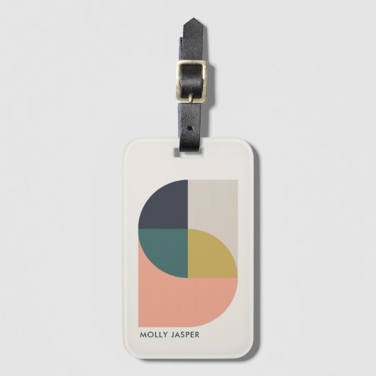 モダン抽象芸術アエレガントート幾何学ミニマル ラゲッジタグ (正面縦)