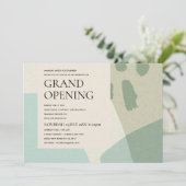 モダン抽象芸術アカッコいいートアクアブルーグランドオープン 招待状 (スタンド正面)