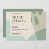 モダン抽象芸術アカッコいいートアクアブルーグランドオープン 招待状 (正面/裏面)