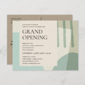 モダン抽象芸術アカッコいいートアクアブルーグランドオープン 案内ポストカード (正面/裏面)