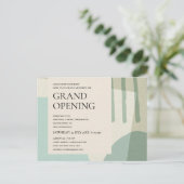 モダン抽象芸術アカッコいいートアクアブルーグランドオープン 案内ポストカード (スタンド正面)