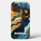 モダン抽象芸術アカラフルートモノグラム Case-Mate iPhoneケース (裏面)