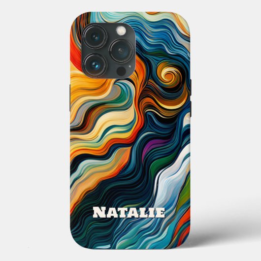 モダン抽象芸術アカラフルートモノグラム Case-Mate iPhoneケース (裏面)