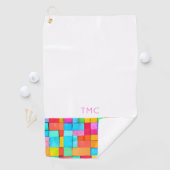 モダン抽象芸術アカラフルート水彩色イニシャル ゴルフタオル (インサイチュ)