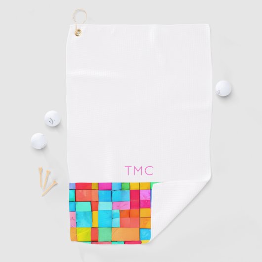 モダン抽象芸術アカラフルート水彩色イニシャル ゴルフタオル (インサイチュ)