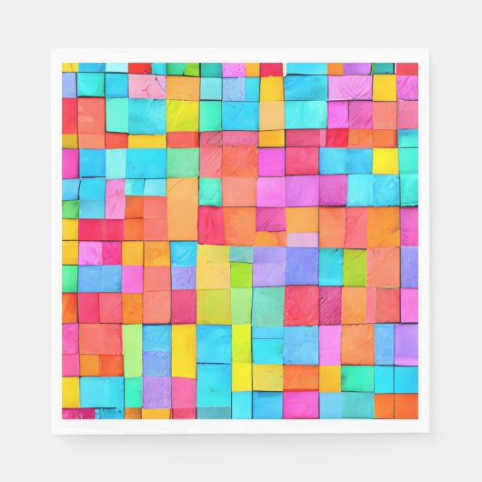 モダン抽象芸術アカラフルート織り水カラー スタンダードランチョンナプキン (正面)
