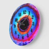 モダン抽象芸術アクアコンテンポラリーブルーブラックホール ラージ壁時計 (傾斜)