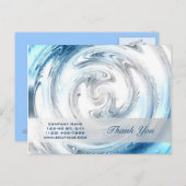 モダン抽象芸術アクアブルーリップルプランマー ポストカード (正面/裏面)
