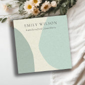 モダン抽象芸術アクアブルー空白のジュエリー表示 スクエア名刺