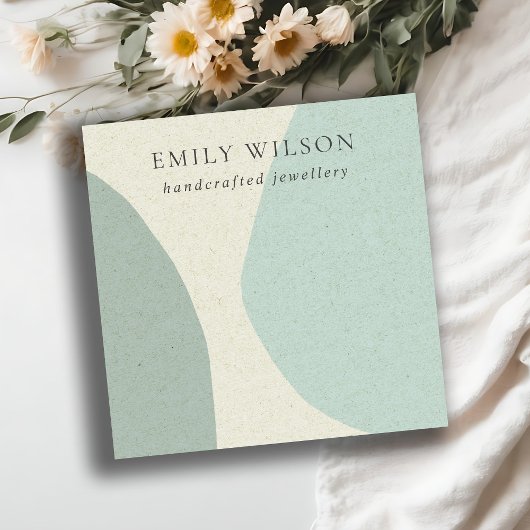 モダン抽象芸術アクアブルー空白のジュエリー表示 スクエア名刺