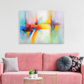 モダン抽象芸術アクリル絵を描酸 キャンバスプリント (インサイチュ (リビング))