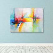 モダン抽象芸術アクリル絵を描酸 キャンバスプリント (インサイチュ (ウッドフロア))