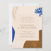 モダン抽象芸術アユニークート砂とブ結婚ルー 招待状 (正面)