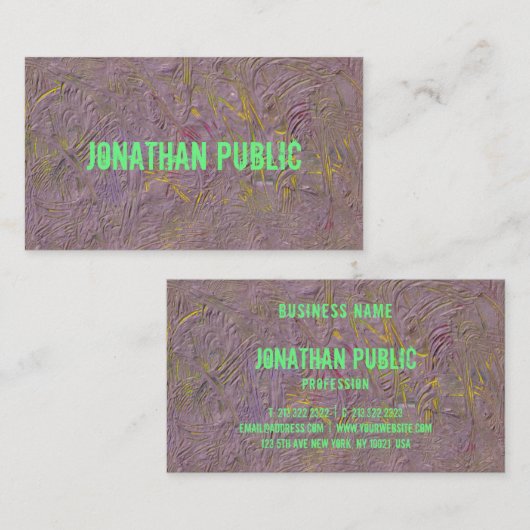 モダン抽象芸術アーエレガントテンプレートプロフェッショナル 名刺 (正面/裏面)