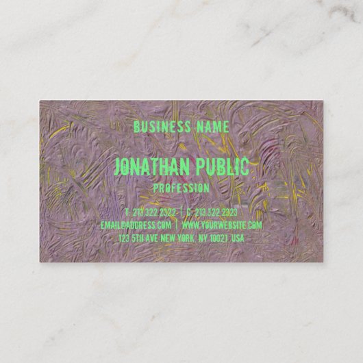 モダン抽象芸術アーエレガントテンプレートプロフェッショナル 名刺 (裏面)
