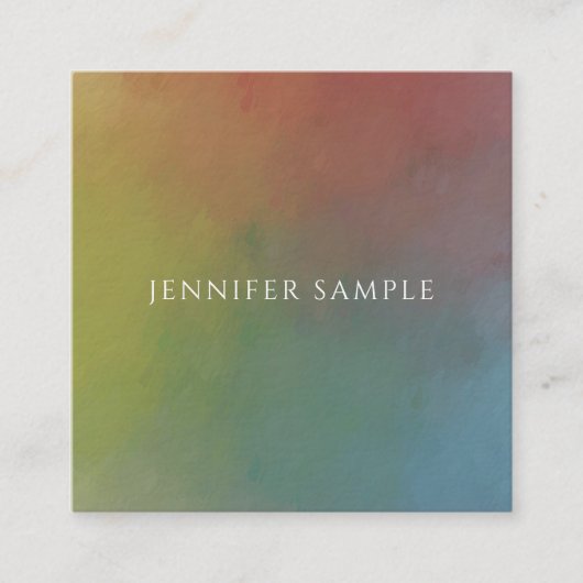 モダン抽象芸術アーエレガントプロフェッショナルテンプレート スクエア名刺 (正面)