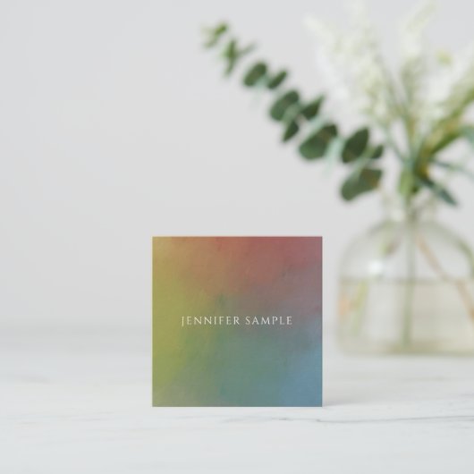 モダン抽象芸術アーエレガントプロフェッショナルテンプレート スクエア名刺 (スタンド正面)