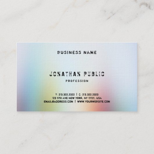モダン抽象芸術アーエレガントプロフェッショナルテンプレート 名刺 (裏面)