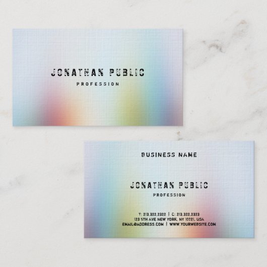 モダン抽象芸術アーエレガントプロフェッショナルテンプレート 名刺 (正面/裏面)