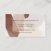 モダン抽象芸術アーストーントレンディー名刺 名刺 (裏面)