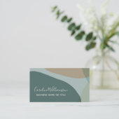 モダン抽象芸術アーストーン名前をカスタムするクリエイティブ 名刺 (スタンド正面)