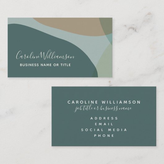 モダン抽象芸術アーストーン名前をカスタムするクリエイティブ 名刺 (正面/裏面)